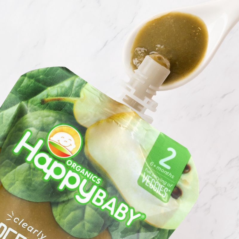 slide 2 of 5, Happy Family HappyBaby Clearly Crafted Green Beans Pears & Spinach Baby Food Pouch - 4oz, 4 oz