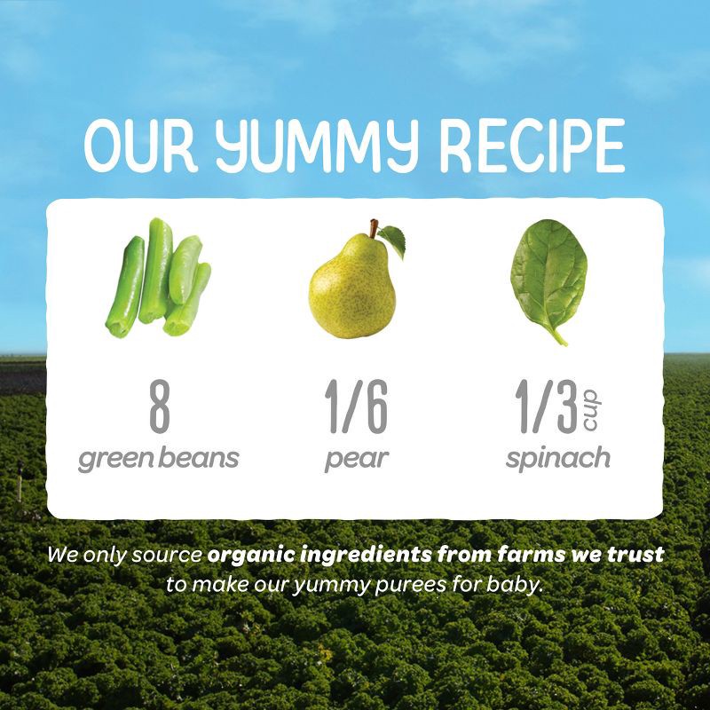 slide 3 of 11, Happy Baby Organics Clearly Crafted Stage 2 Green Beans, Spinach & Pears - 4oz, 4 oz