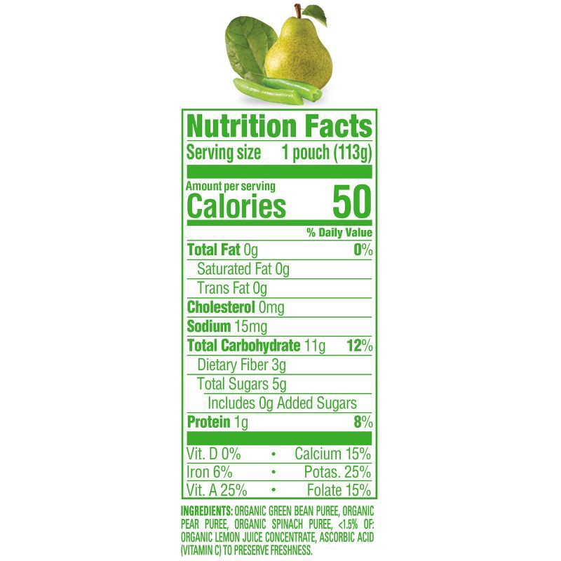 slide 6 of 11, Happy Baby Organics Clearly Crafted Stage 2 Green Beans, Spinach & Pears - 4oz, 4 oz