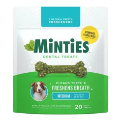 Minties Peppermint Flavor Dental and Hard Chews Dog Treat - 16oz