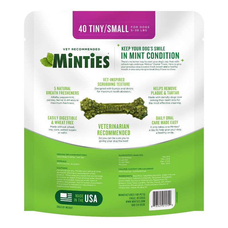 slide 2 of 7, VetIQ Minties - Dental Peppermint Flavor Dog Treat - Tiny/Small - 16oz, 16 oz