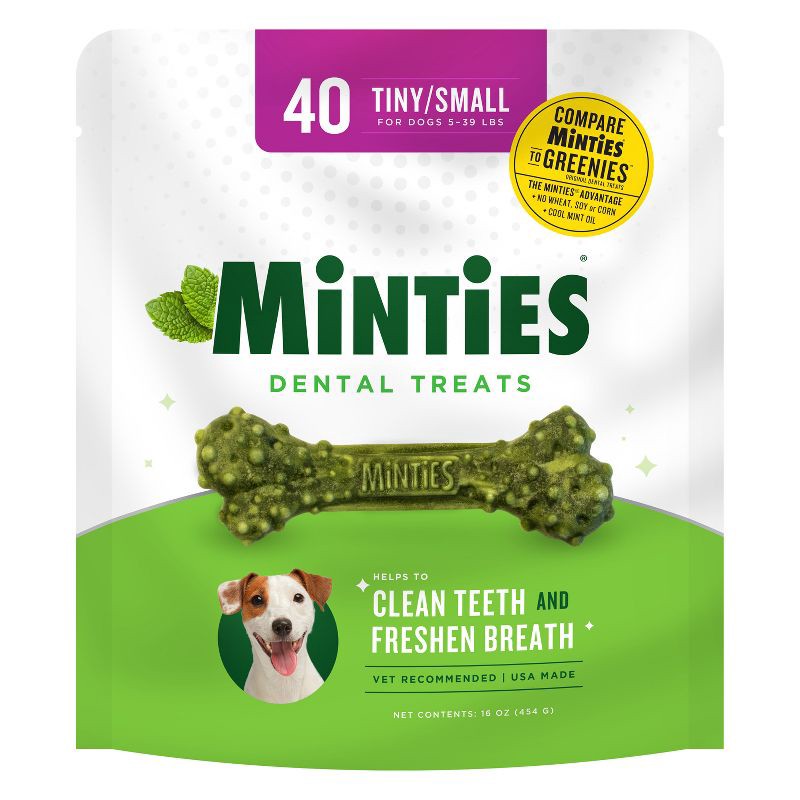 slide 1 of 7, VetIQ Minties - Dental Peppermint Flavor Dog Treat - Tiny/Small - 16oz, 16 oz