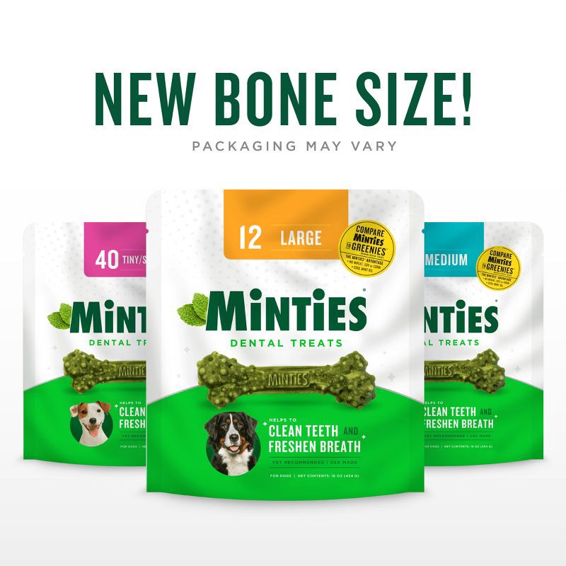 slide 8 of 10, VetIQ Minties - Dental Peppermint Flavor Dog Treat - Tiny/Small - 16oz, 16 oz