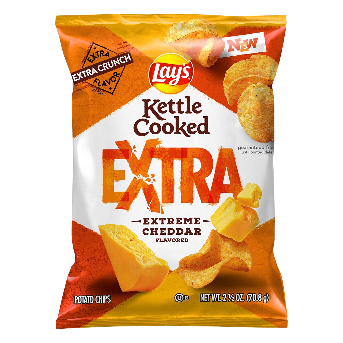 slide 2 of 6, Lay's Extra Kettle Cooked Extreme Cheddar Flavored Potato Chips 2.5 oz, 2.5 oz