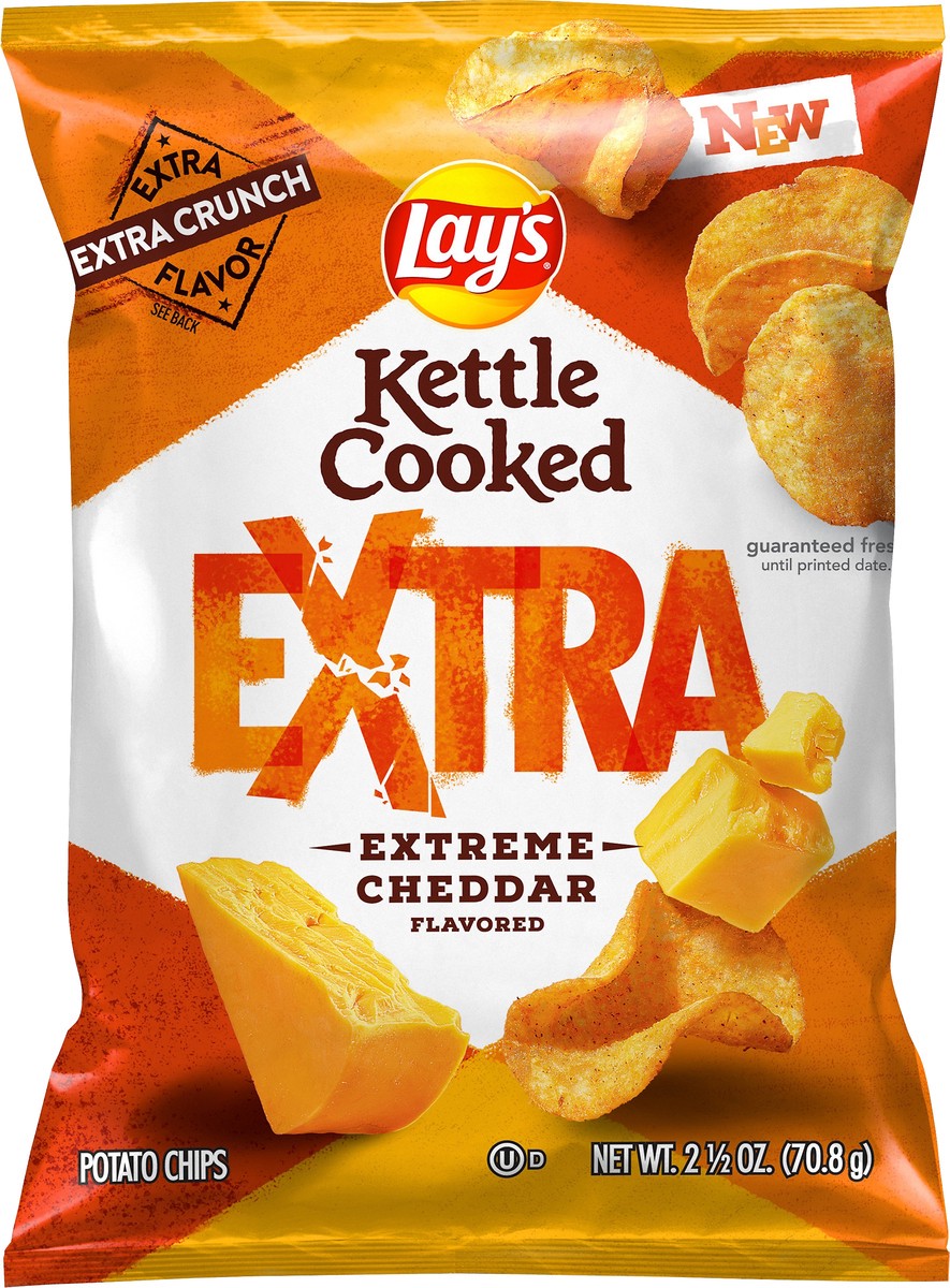 slide 6 of 6, Lay's Extra Kettle Cooked Extreme Cheddar Flavored Potato Chips 2.5 oz, 2.5 oz