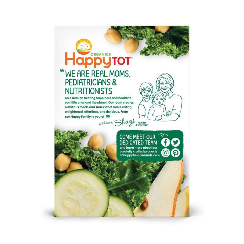slide 3 of 4, HappyTot Love My Veggies 4pk Organic Zucchini Pears Chickpeas & Kale - 16.88oz, 4 ct, 16.88 oz