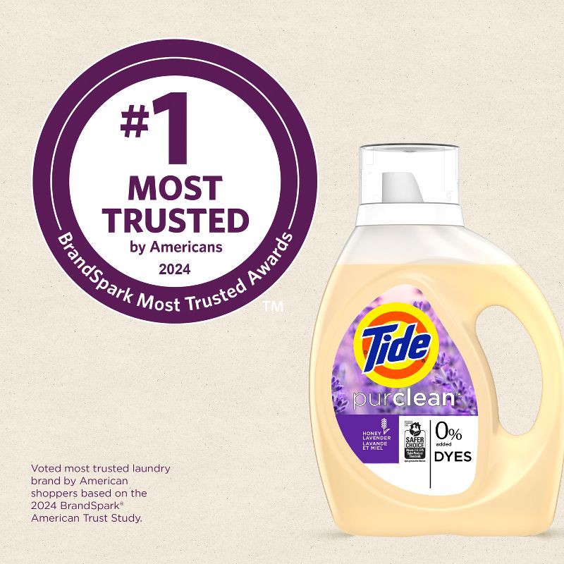 slide 5 of 9, Tide Purclean Honey Lavender HE Deep Cleaning Concentrated Liquid Laundry Detergent 48 Loads - 63 fl oz, 63 fl oz
