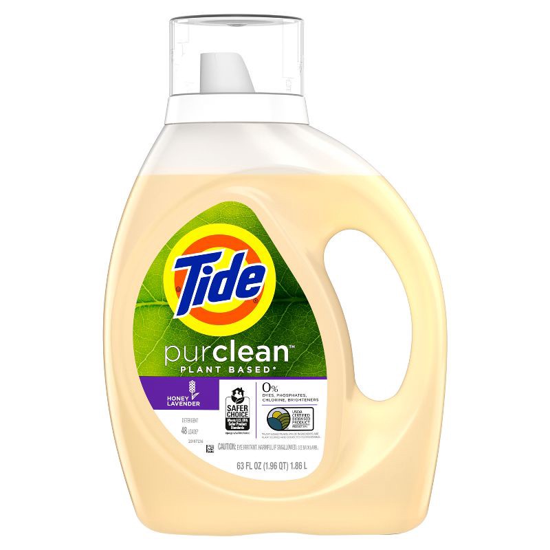 slide 8 of 9, Tide Purclean Honey Lavender HE Deep Cleaning Concentrated Liquid Laundry Detergent 48 Loads - 63 fl oz, 63 fl oz