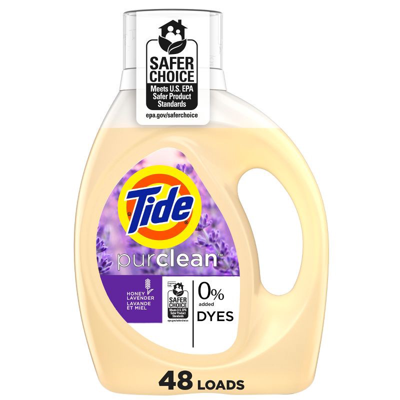 slide 1 of 9, Tide Purclean Honey Lavender HE Deep Cleaning Concentrated Liquid Laundry Detergent 48 Loads - 63 fl oz, 63 fl oz