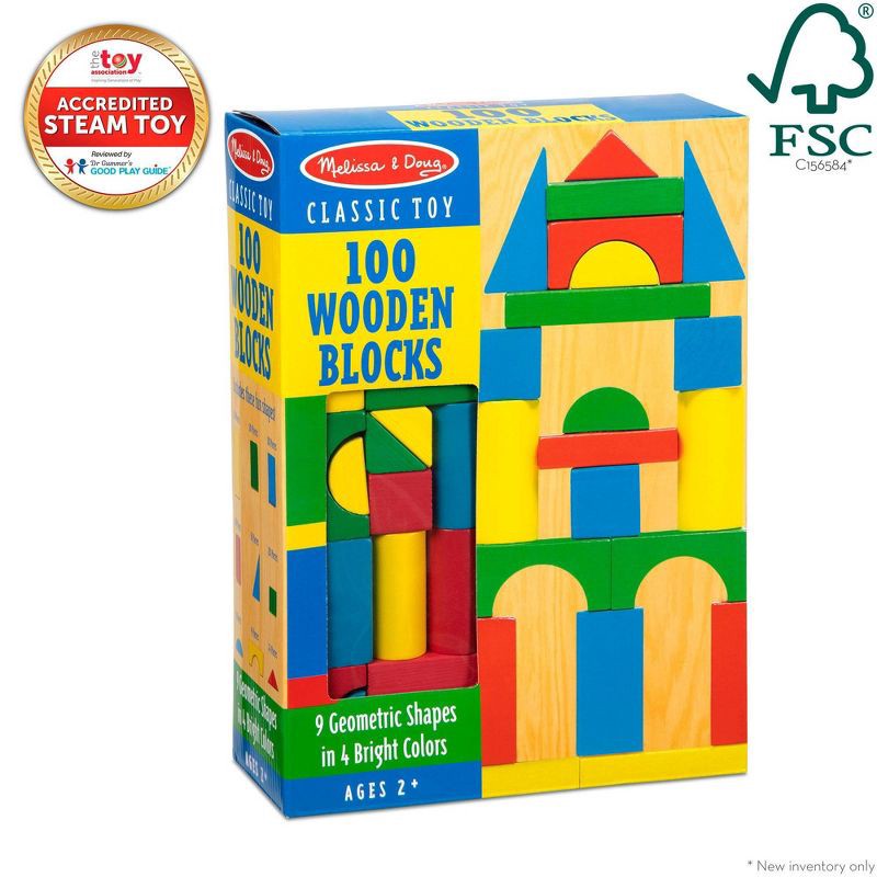 slide 5 of 9, Melissa & Doug Wooden Building Blocks Set - 100 Blocks, 1 ct