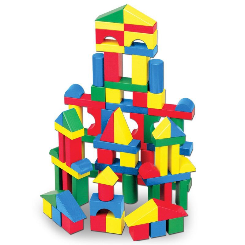 slide 1 of 9, Melissa & Doug Wooden Building Blocks Set - 100 Blocks, 1 ct