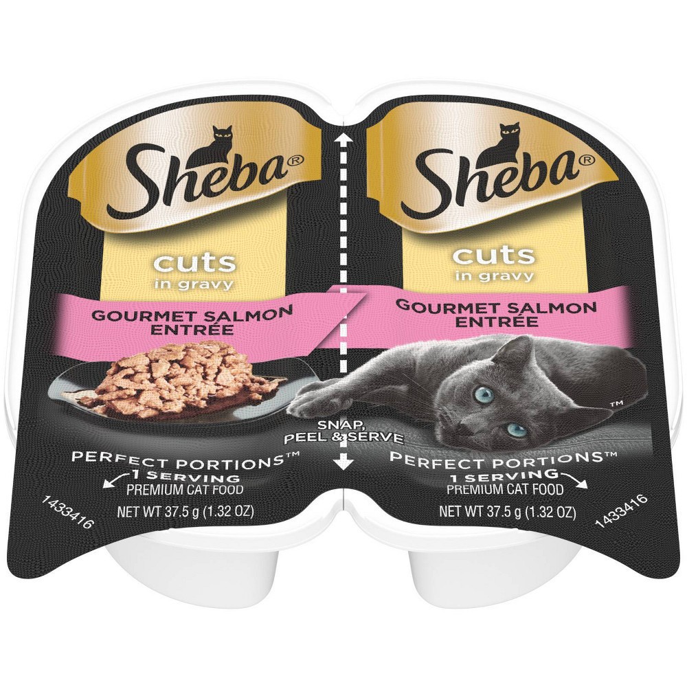 slide 4 of 5, Sheba Perfect Portions Cuts In Gravy Premium Wet Cat Food Gourmet Salmon Entrée - 2.64oz, 2.64 oz