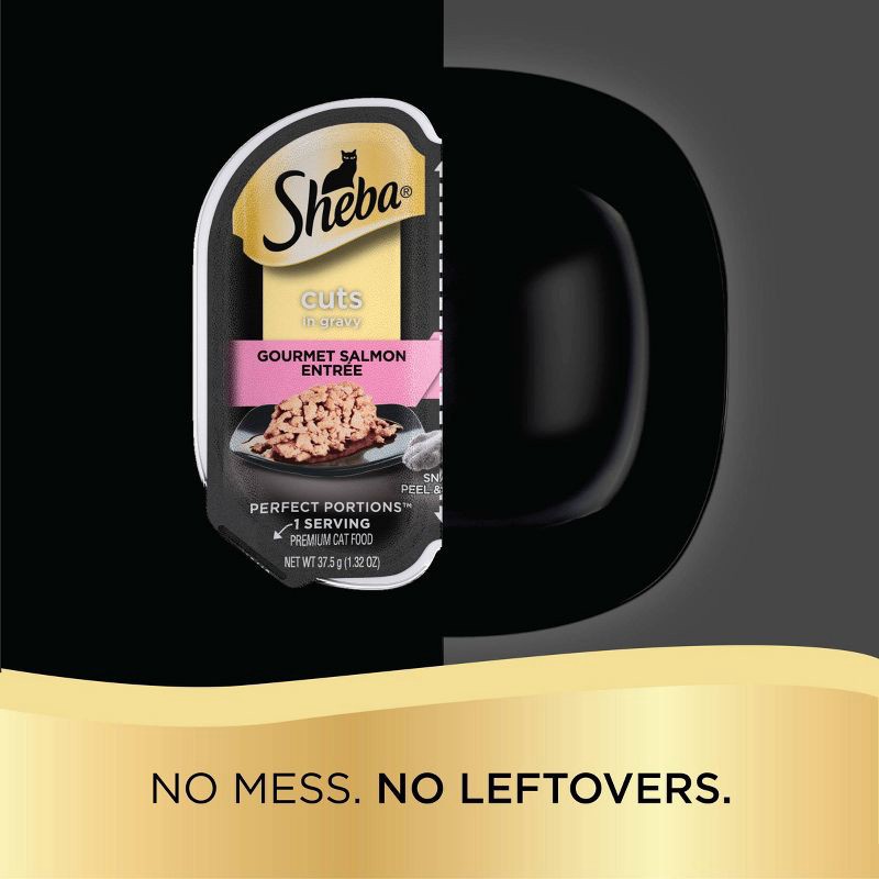 slide 4 of 8, Sheba Perfect Entree Pate Portions Cuts In Gravy Gourmet Salmon Flavor Premium Adult Wet Cat Food - 2.64oz, 2.64 oz