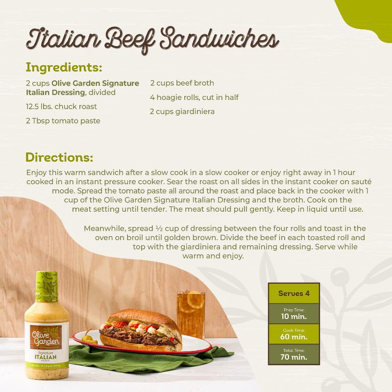 slide 6 of 8, Olive Garden Signature Italian Salad Dressing - 24fl oz, 24 fl oz