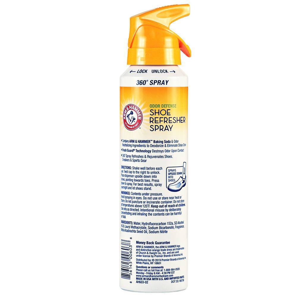 slide 4 of 9, Arm & Hammer Shoe Odor Refresher Spray - 4.0oz, 4 oz
