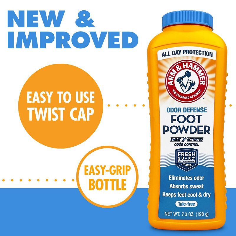 slide 8 of 10, Arm & Hammer Foot Odor Control Powder - 7.0oz, 7 oz