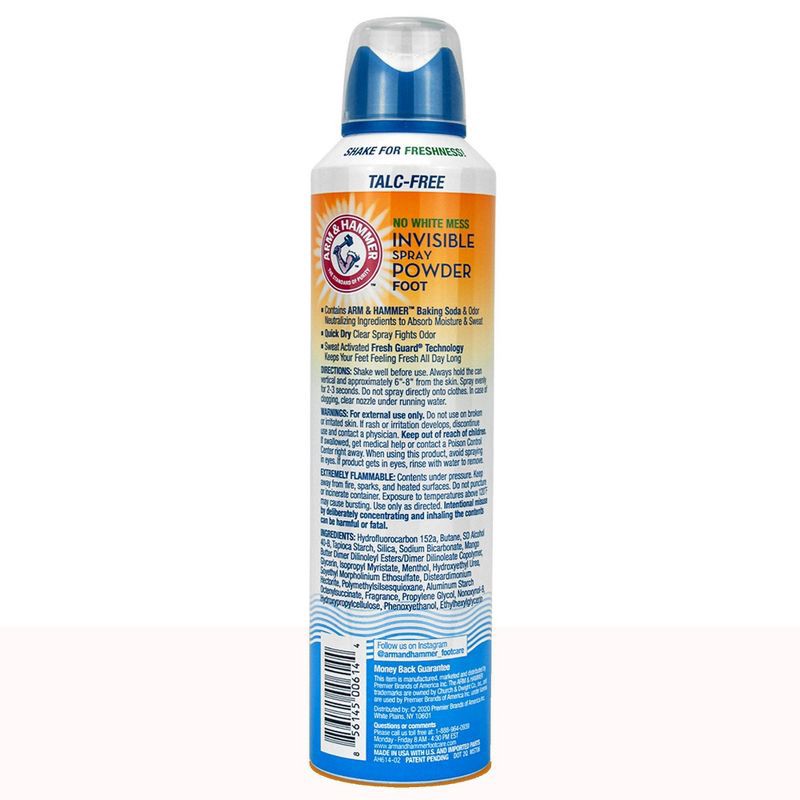 slide 2 of 9, Arm & Hammer Invisible Spray Foot Powder - 7oz, 7 oz