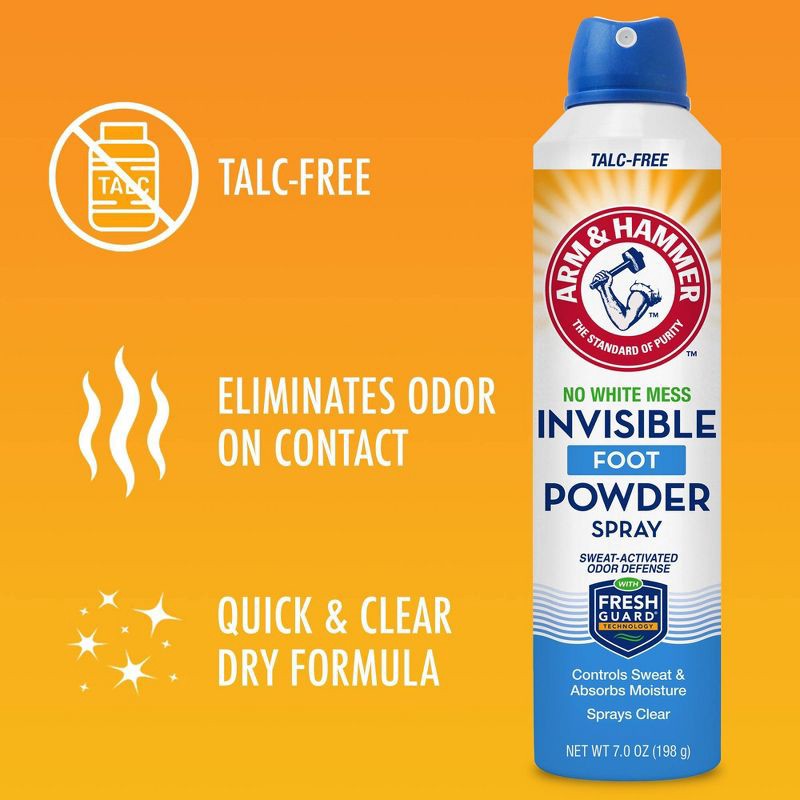 slide 4 of 9, Arm & Hammer Invisible Spray Foot Powder - 7oz, 7 oz