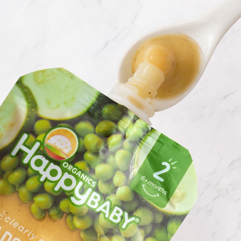 slide 2 of 5, Happy Family HappyBaby Clearly Crafted Pears Zucchini & Peas Baby Food - 4oz, 4 oz