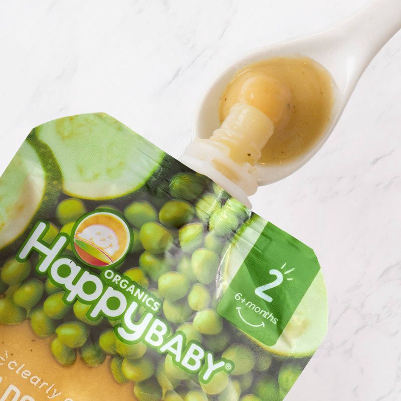 slide 5 of 5, Happy Family HappyBaby Clearly Crafted Pears Zucchini & Peas Baby Food - 4oz, 4 oz