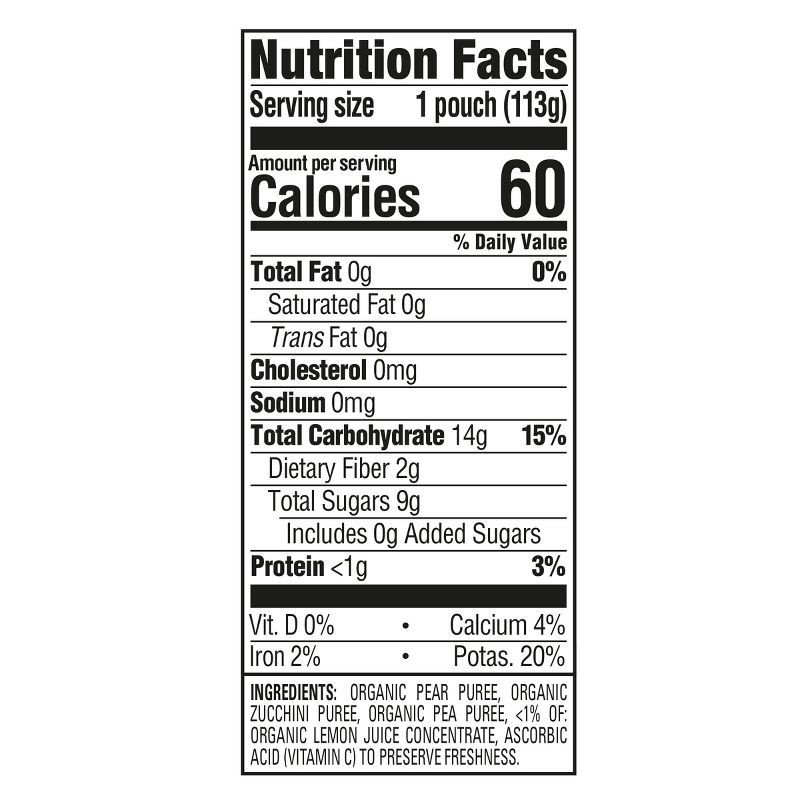 slide 7 of 8, Happy Baby Organics Clearly Crafted Stage 2 Pears, Zucchini & Peas - 4oz, 4 oz