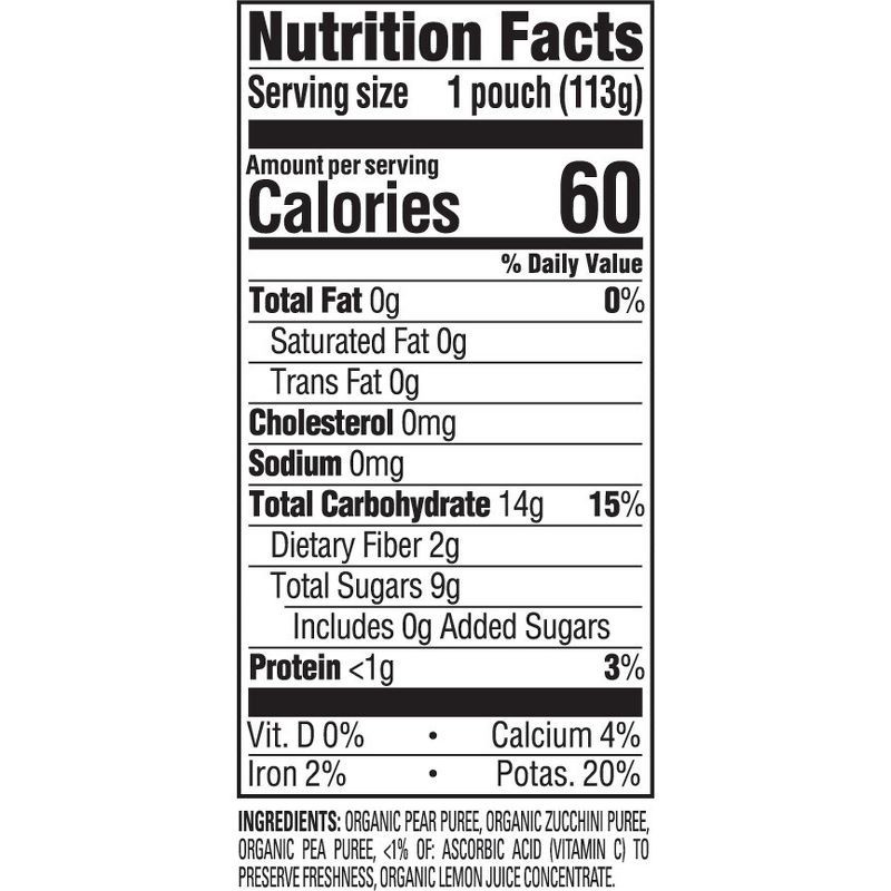 slide 8 of 8, Happy Baby Organics Clearly Crafted Stage 2 Pears, Zucchini & Peas - 4oz, 4 oz