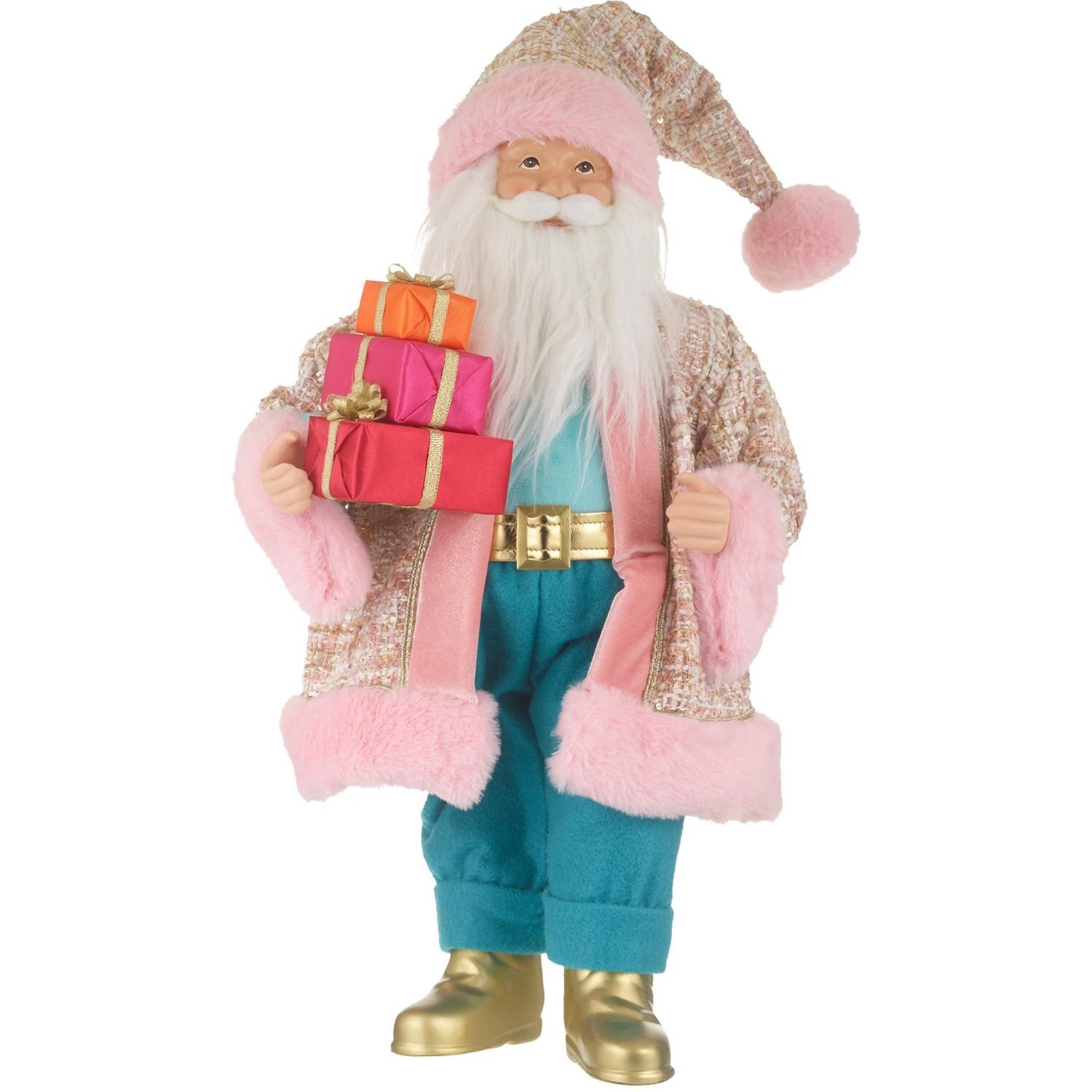 slide 1 of 1, Joyward Pink & Blue Santa Figurine, 18 In, 1 ct