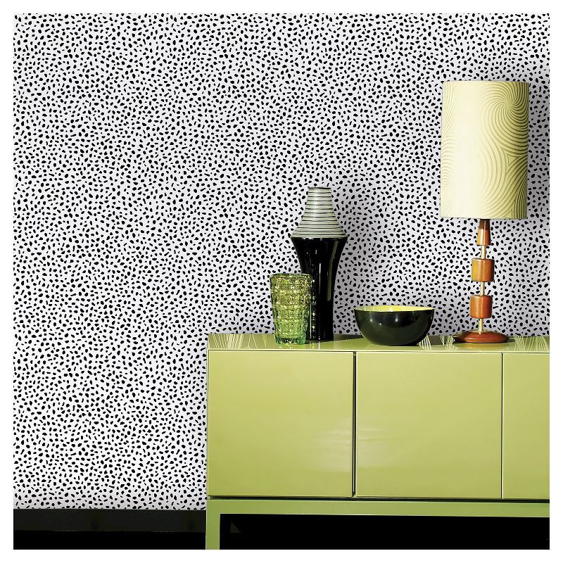 slide 2 of 7, Speckled Dot Peel & Stick Wallpaper Black - Opalhouse™: Removable, Repositionable, Stain-Resistant, Vinyl, 27.5 Sq Ft, 27.5 sq ft