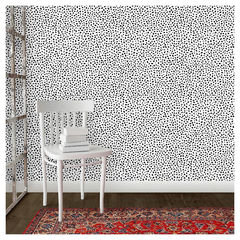 slide 3 of 7, Speckled Dot Peel & Stick Wallpaper Black - Opalhouse™: Removable, Repositionable, Stain-Resistant, Vinyl, 27.5 Sq Ft, 27.5 sq ft
