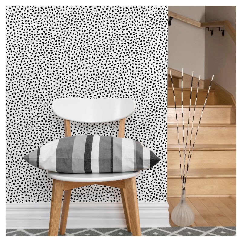 slide 4 of 7, Speckled Dot Peel & Stick Wallpaper Black - Opalhouse™: Removable, Repositionable, Stain-Resistant, Vinyl, 27.5 Sq Ft, 27.5 sq ft