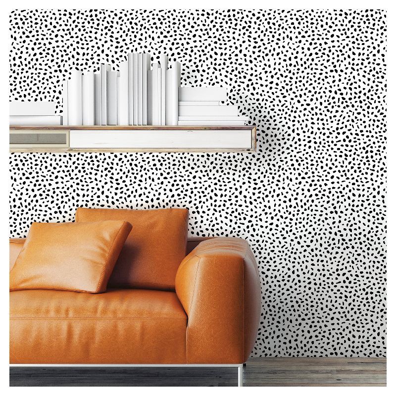 slide 5 of 7, Speckled Dot Peel & Stick Wallpaper Black - Opalhouse™: Removable, Repositionable, Stain-Resistant, Vinyl, 27.5 Sq Ft, 27.5 sq ft