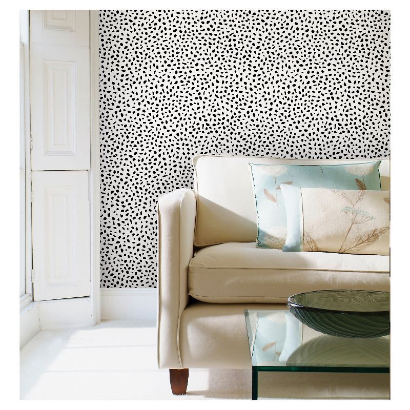 slide 6 of 7, Speckled Dot Peel & Stick Wallpaper Black - Opalhouse™: Removable, Repositionable, Stain-Resistant, Vinyl, 27.5 Sq Ft, 27.5 sq ft