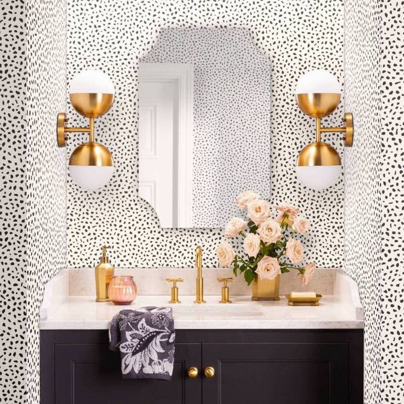 slide 7 of 7, Speckled Dot Peel & Stick Wallpaper Black - Opalhouse™: Removable, Repositionable, Stain-Resistant, Vinyl, 27.5 Sq Ft, 27.5 sq ft