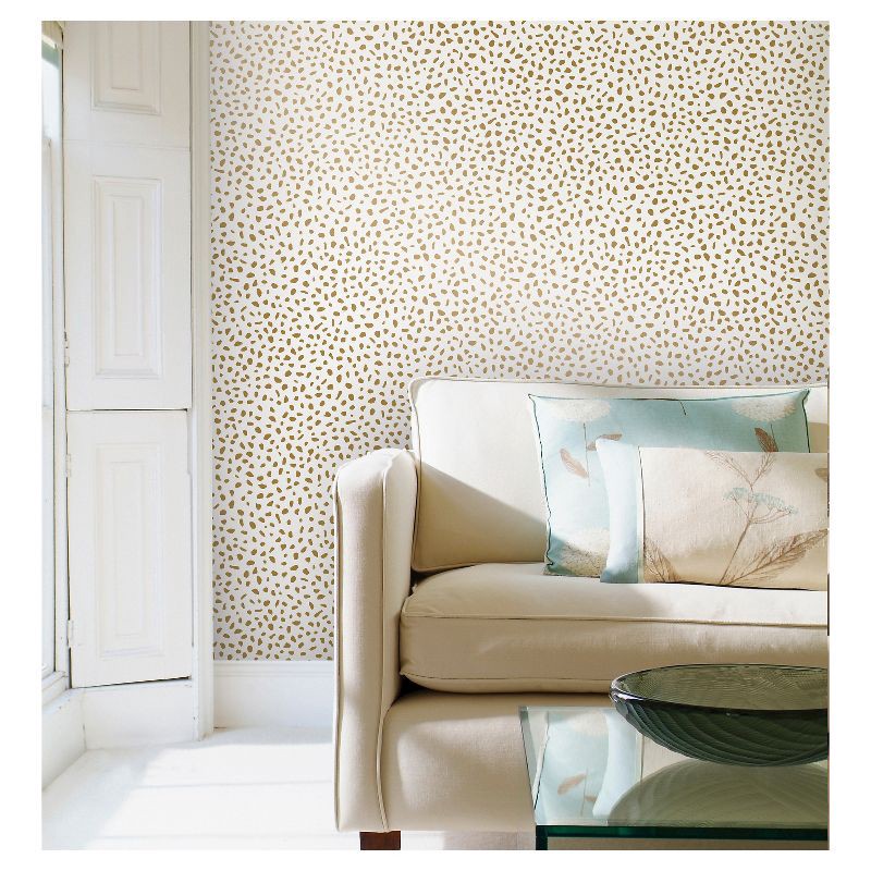 slide 6 of 6, Speckled Dot Peel & Stick Wallpaper Metallic Gold - Opalhouse™: Removable, Temporary, Self-Adhesive, Vinyl, 27.5 Sq Ft, 27.5 sq ft