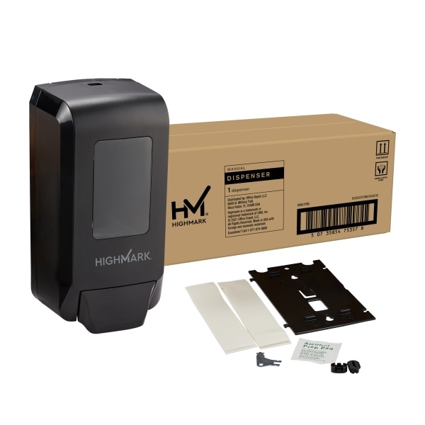 slide 6 of 6, Highmark Manual Soap & Sanitizer Dispenser, Black, 1 ct