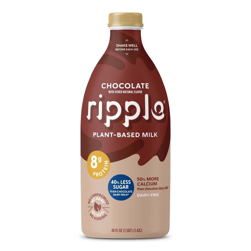 slide 1 of 5, Ripple Dairy-Free Chocolate Milk - 48 fl oz, 48 fl oz