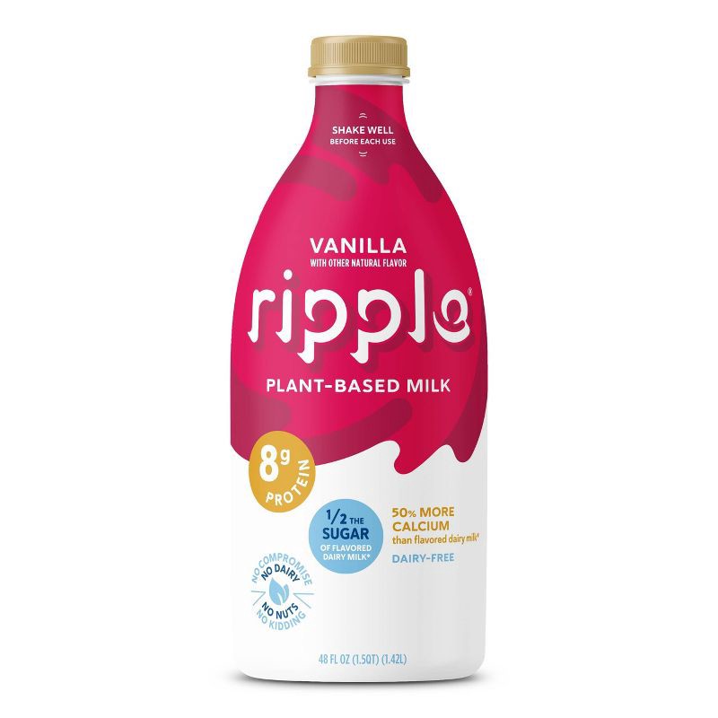 slide 1 of 4, Ripple Dairy-Free Vanilla Milk - 48 fl oz, 48 fl oz