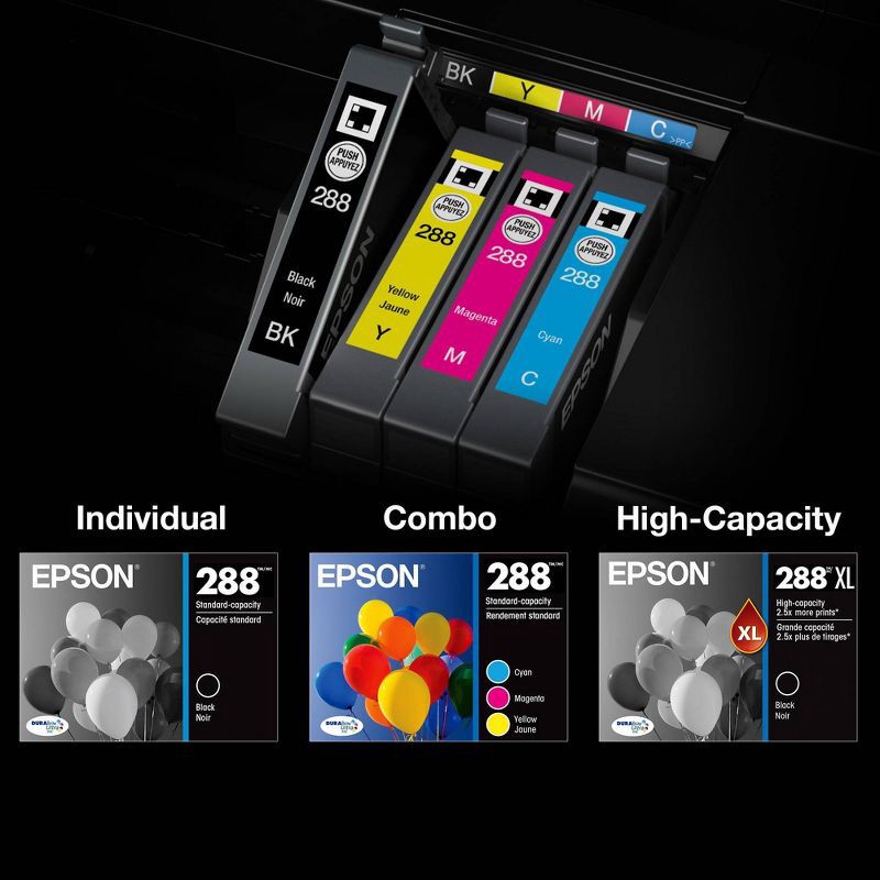 slide 5 of 6, Epson 288 Single Ink Cartridge - Black (T288120-CP): Standard Yield Printer Ink, 1 ct