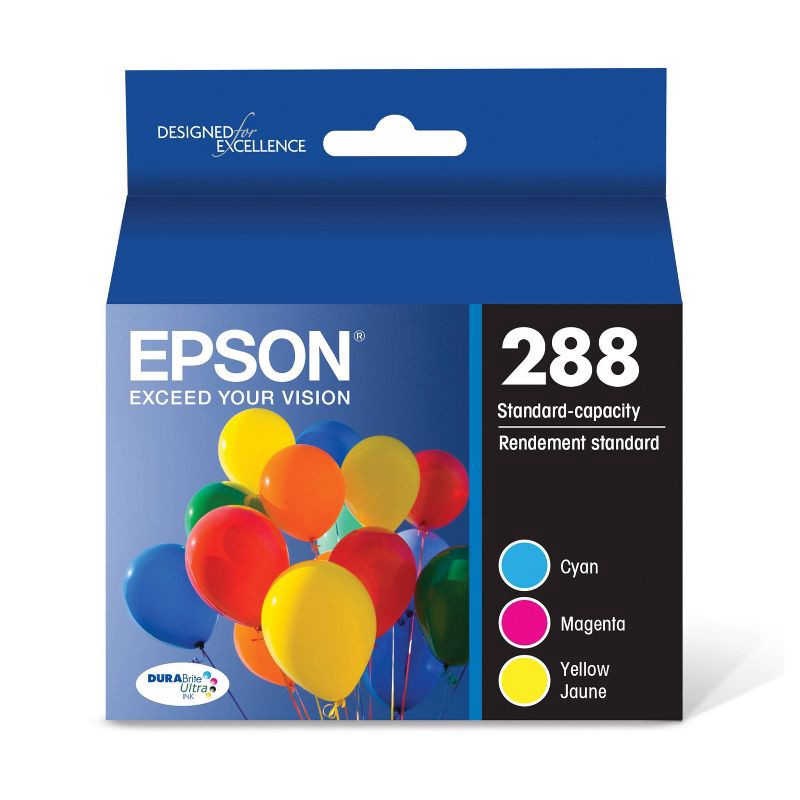 slide 1 of 7, Epson 288 C/M/Y 3pk Ink Cartridges - Cyan, Magenta, Yellow (T288520-CP), 3 ct