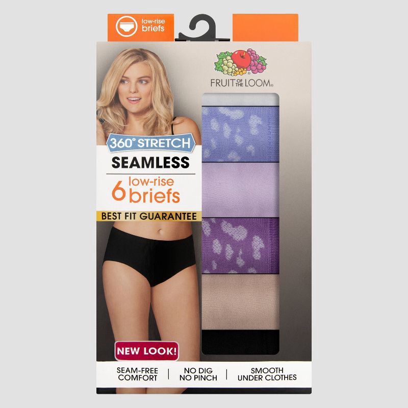 Fruit of the Loom Women's 6pk 360 Stretch Seamless Low-Rise Briefs - Colors  May Vary 6 6 ct