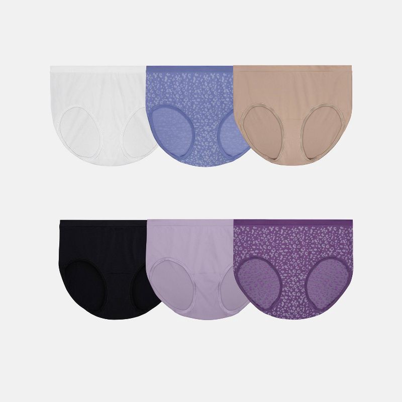 Fruit of the Loom Women's 6pk 360 Stretch Seamless Low-Rise Briefs - Colors  May Vary 6 6 ct
