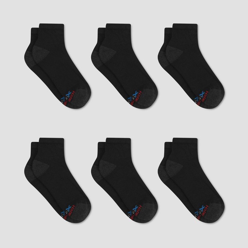 slide 2 of 3, Hanes Premium Men's X-Temp Breathable Ankle Socks 6pk - Black 6-12, 6 ct