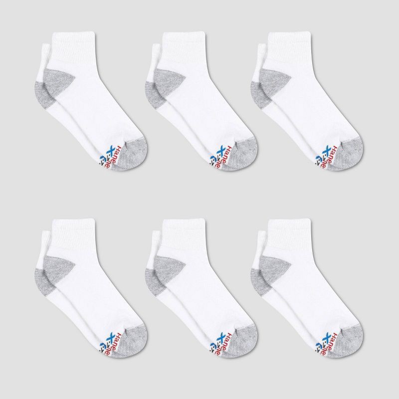 slide 2 of 3, Hanes Premium Men's X-Temp Breathable Ankle Socks 6pk - White 6-12, 6 ct