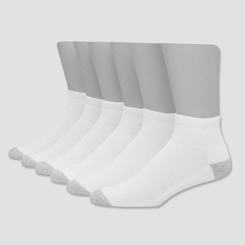 slide 1 of 3, Hanes Premium Men's X-Temp Breathable Ankle Socks 6pk - White 6-12, 6 ct