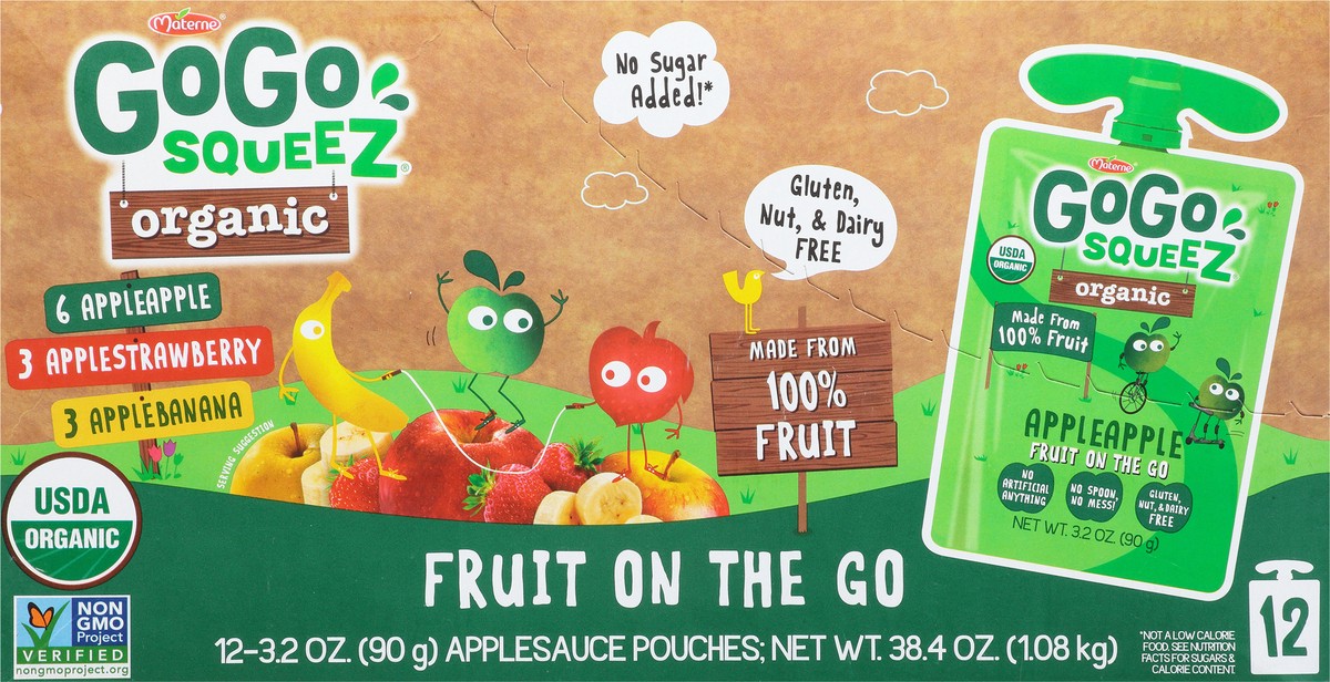 slide 14 of 14, GoGo squeeZ Organic Assorted Applesauce 12-3.2 oz, 12 ct