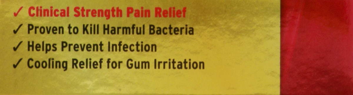 slide 3 of 9, Orajel Instant Pain Relief Gel Oral Antiseptic/Pain Reliever/Astringent 0.25 oz, 0.25 oz