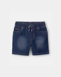 Oshkosh Toddler Boy Denim Drawstring Shorts - Dark Wash Blue 5T