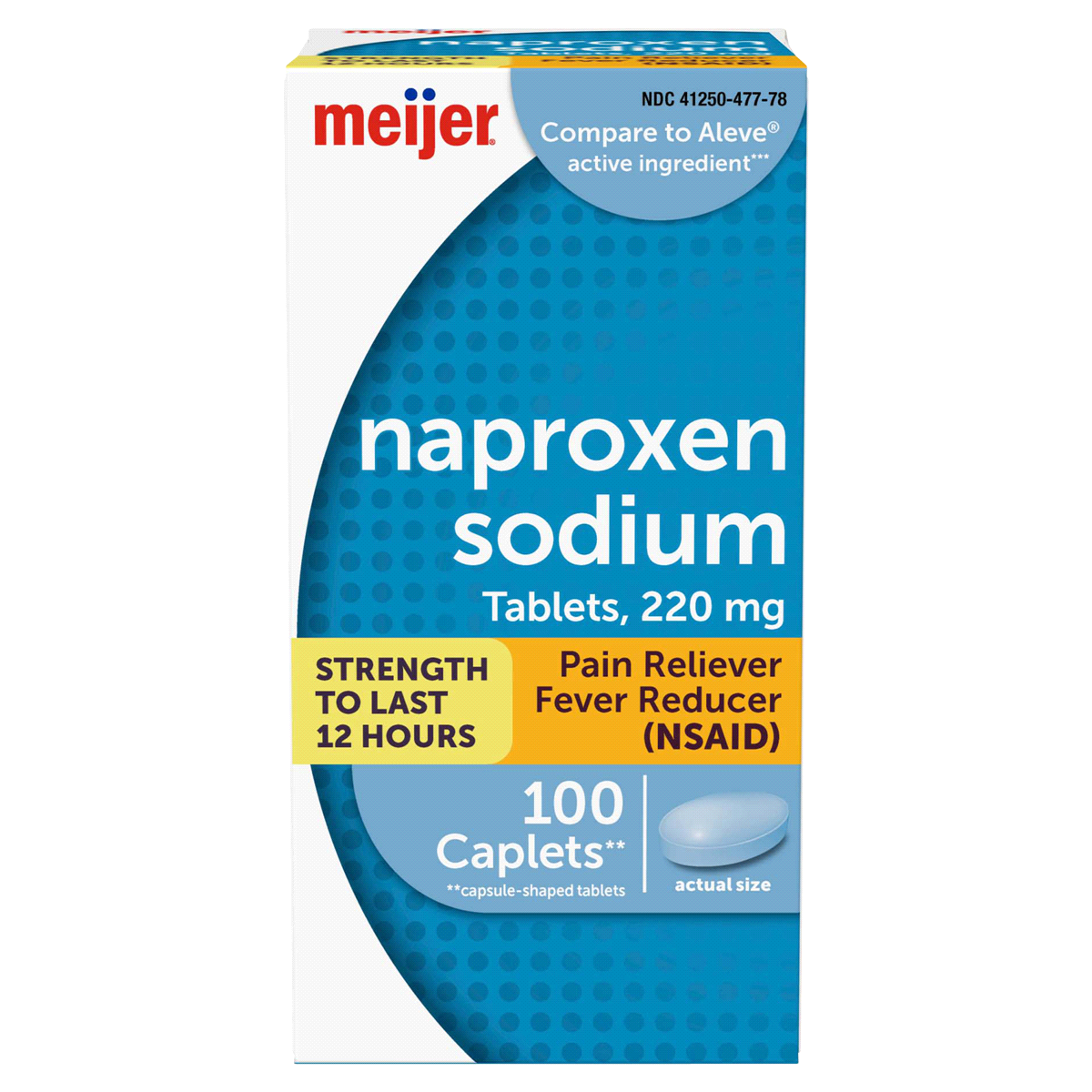 slide 1 of 29, Meijer Naproxen Sodium Tablets USP, 220 mg, 100 ct