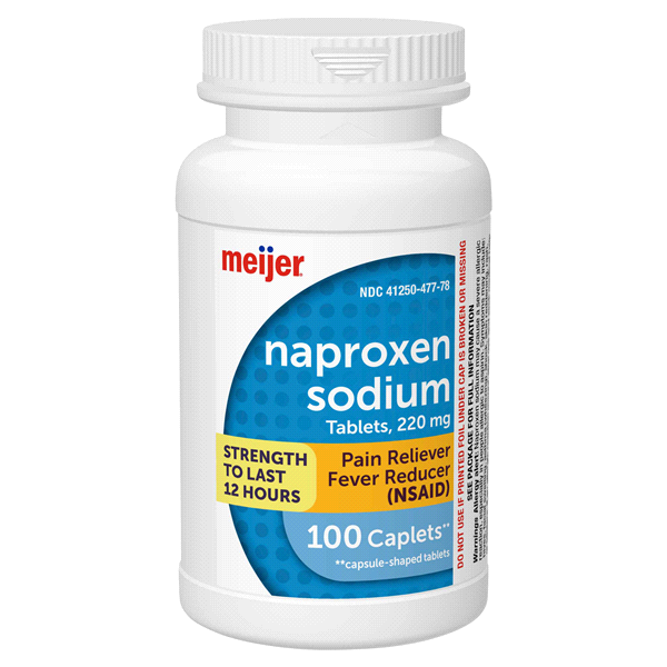 slide 8 of 29, Meijer Naproxen Sodium Tablets USP, 220 mg, 100 ct