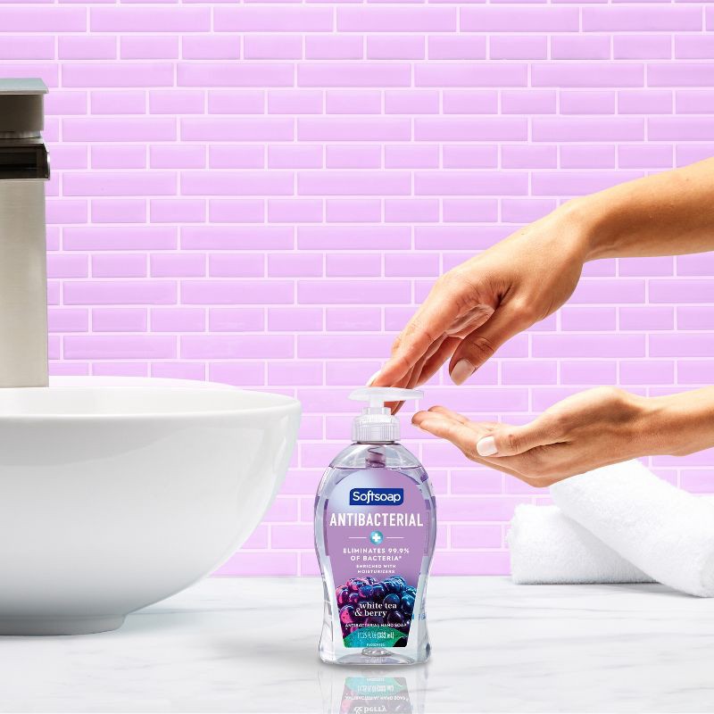 slide 2 of 13, Softsoap Antibacterial Liquid Hand Soap Pump - White Tea & Berry - 11.25 fl oz, 11.25 fl oz